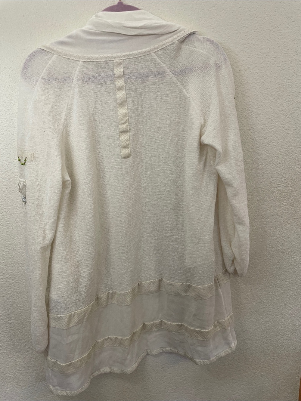 Elisa Cavaletti Cream Knit Cardigan with emblished sleeves made in Italy M - Picture 6 of 10